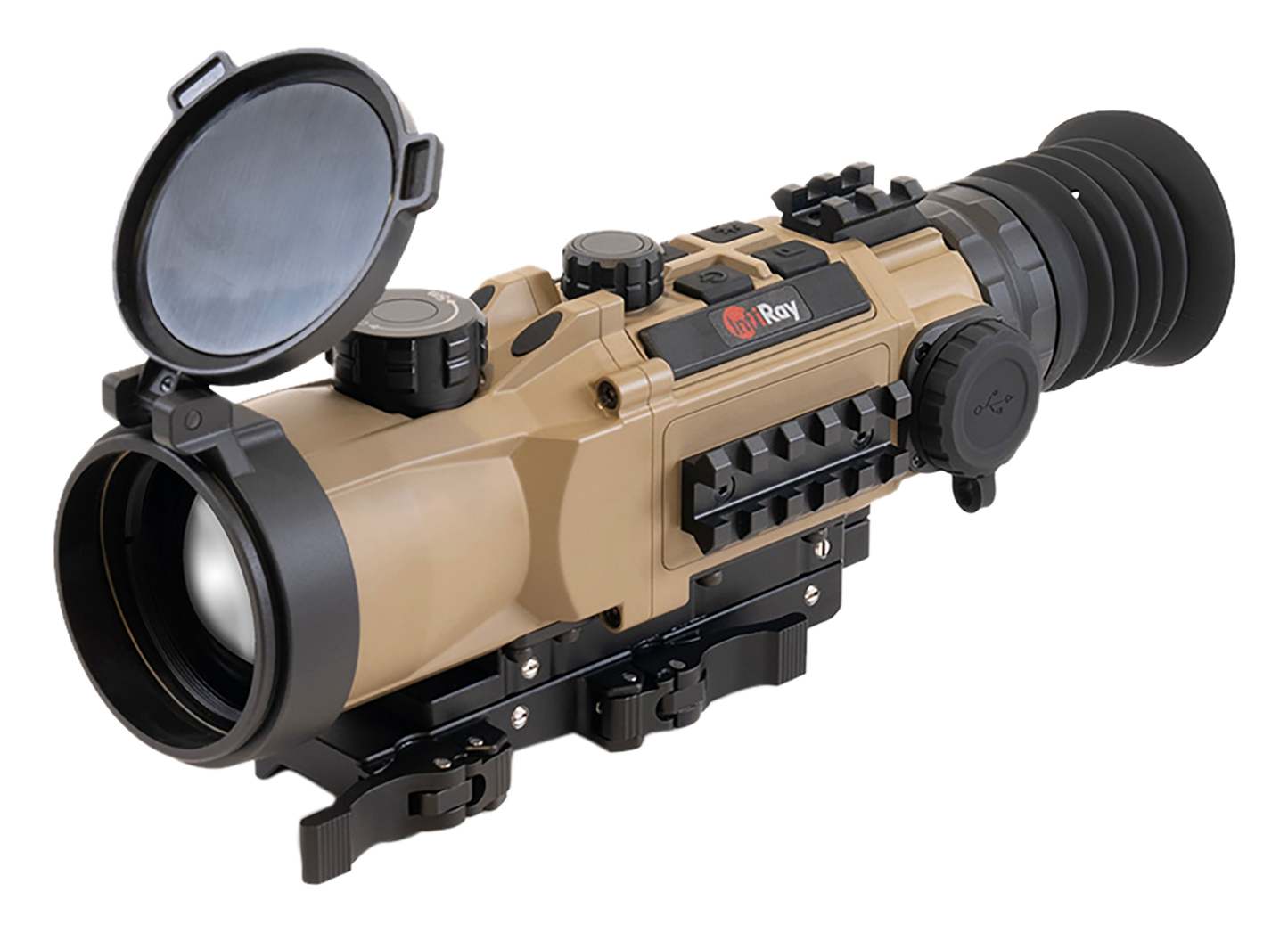 iRay RICO HYL50W Hybrid Thermal - Clip-On/Weapon Sight FDE