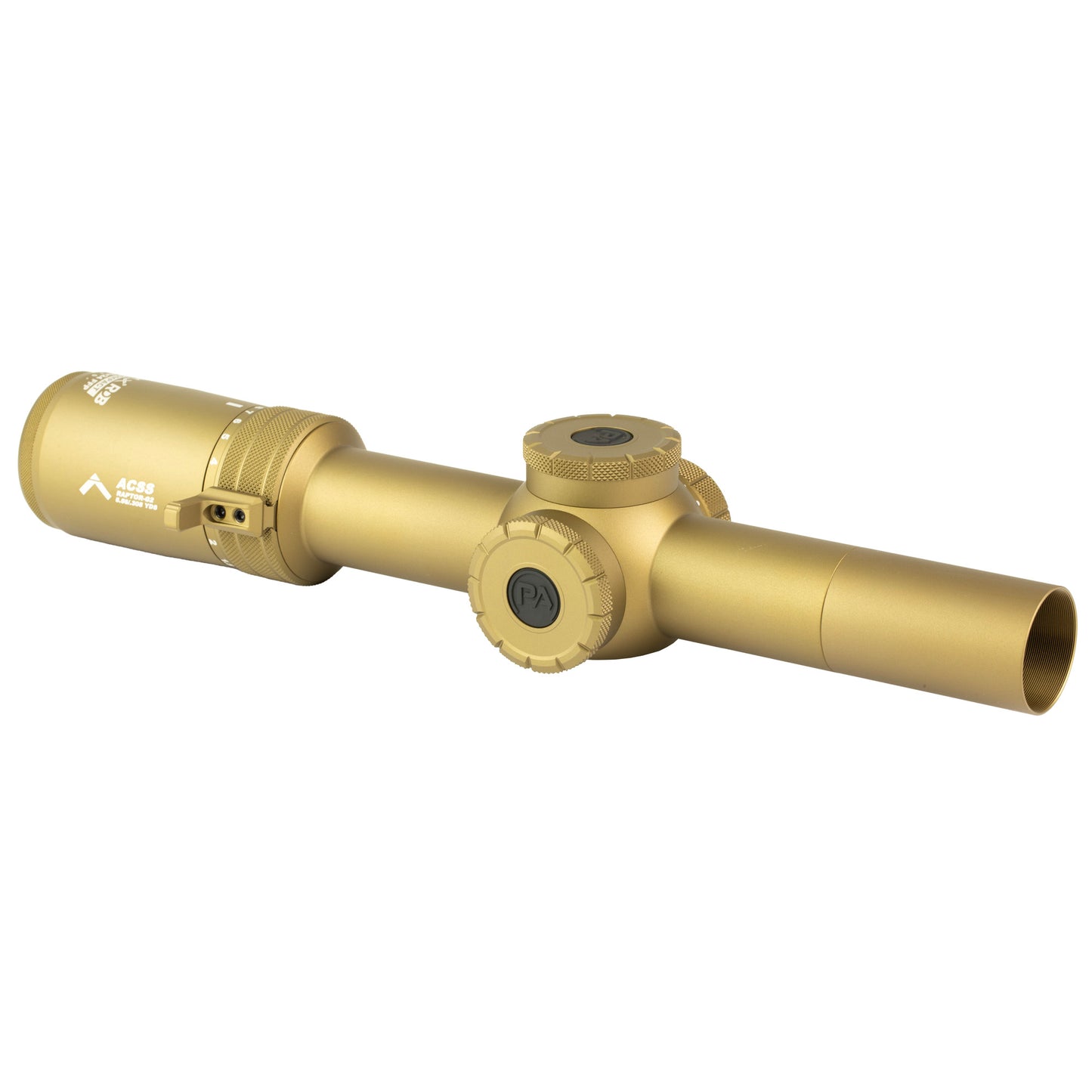 Primary Arms, PLxC, Rifle Scope, 24MM Objective, 1-8X Magnification, 30mm Main Tube, First Focal Plane, Illuminated ACSS Raptor 5.56 Y Reticle, .1 MRAD, Flat Dark Earth